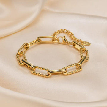 Geometric gold bracelet