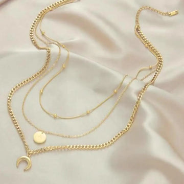 SUN AND MOON Triple Pendant Necklace